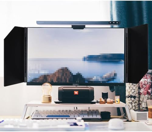 OZMDXKJ Écran D'ordinateur Bureau, Pare-Soleil Écran Protection Solaire Moniteur Portable Pare-Soleil Réglable Anti-Peep pour Toutes Marques Pare-Soleil Universel,Black