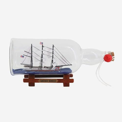 AYUNJIE Boat Model Crafts, Sailboat in A Glass Bottle, Ship and Boat Kit Vessel Set, Boat Construction Kit for Room Mediterranean Decoration (27 * 9.8 * 12cm)