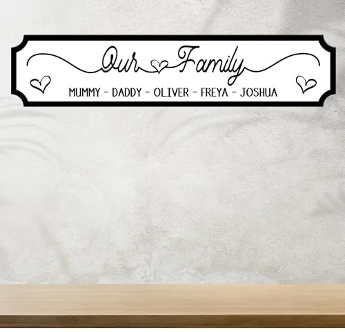 Personalised Our Family Street Sign Plaque - Custom Own Names Family Wooden or Acrylic Wall Art Decoration Keepsake Home Décor