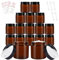Lot de 15 bocaux de rangement en verre ambré avec couvercles hermétiques et doublure intérieure pour lotion, crème pour le visage, bougies à faire soi-même, huiles essentielles, etc. 120 ml