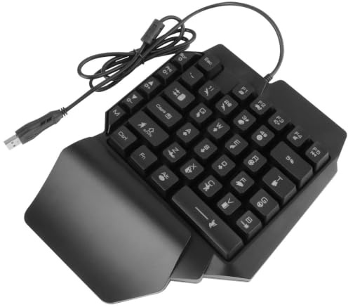 EXCEART Clavier Mécanique Main Gauche 39 Touches Noir Léger Portable en Plastique pour Jeux et Usage Domestique Clavier Gamer Compact