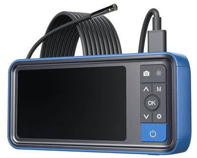 MS450 Inspektionskamera EIN- & Doppellinse Industrielles Endoskop 1080P 4,5” LCD Rohr- und Kanalisationsinspektionskamera wasserdichte Schlangenkamera mit 6 LED (Doppellinse-8mm-5M)