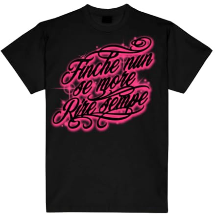 GEOLIER Official – Maglia FINCHÈ Nun SE More Rire Sempre – Nuova Collezione - T-Shirt Uomo Donna Unisex - Merchandising Ufficiale (IT, Testo, XS, Regular, Regular, Standard, Nero)
