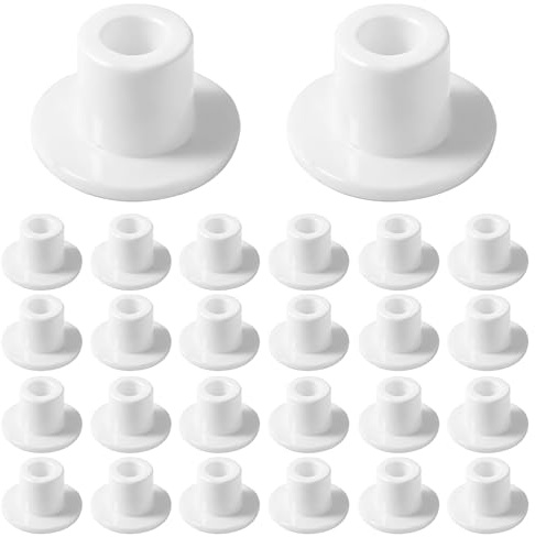 500 Pieces Drill Hole Cover Caps 5mm Plastic Hole Plugs White Screw Caps Flush Type Holes Plugs Snap in Locking Holes Tube Screw Cap Fastener Round Button Plug for Furniture Cabinet Cupboard Shelves
