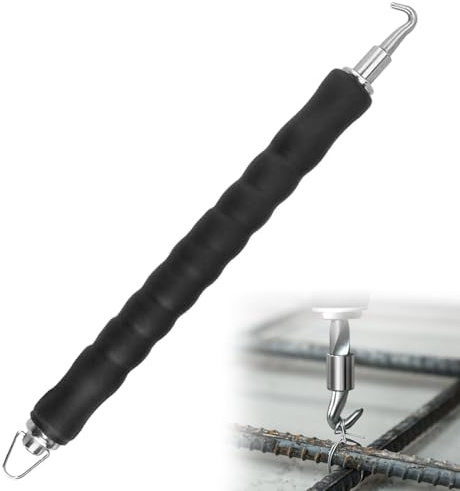 Crochet Rétractable Semi Automatique Outil de Torsion de Fil Semi Automatique Béton en Métal Torsions Clôture Outils pour Réduire la Fatigue des Mains - Crochet Courbé et Droit
