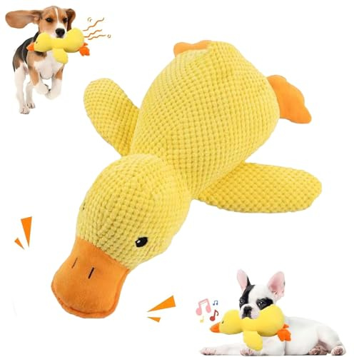 Dog Duck Toy Puppy Teething Relief Interactive Game | Plush Duck Toy for Dogs Companion, Busy, Instinct Satisfaction, for Small Breed, Crate Training, Snuggle,