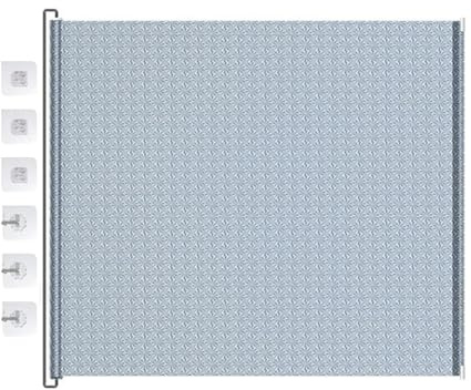 Puerta de perro retráctil: malla sin taladrar, puerta interior para puertas, pasillos, casas, terrazas, porch; y fácil de instalar para cachorros, , perros y gatos, no requiere