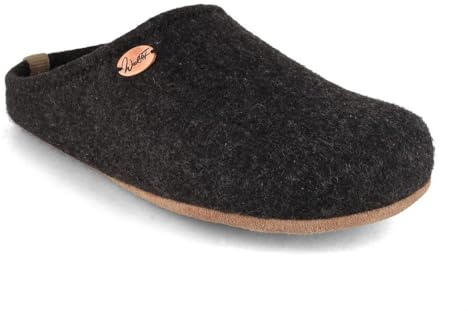 WoolFit Barefoot - Filzpantoffeln Damen Herren mit viel Zehenfreiheit, grau, Gr. 36