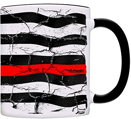 Tasse Feuerwehrmann USA Flagge Kaffeetasse Kaffeebecher Kaffeebecher 0077-schwarz