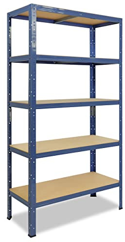 shelfplaza® 180x45x40cm Home Schwerlastregal blau/Metallregal mit 5 Böden/Kellerregal Metall, Garagenregal, Werkstattregal oder Regal Lagerregal/Steckregal Metall mit 175kg Tragkraft