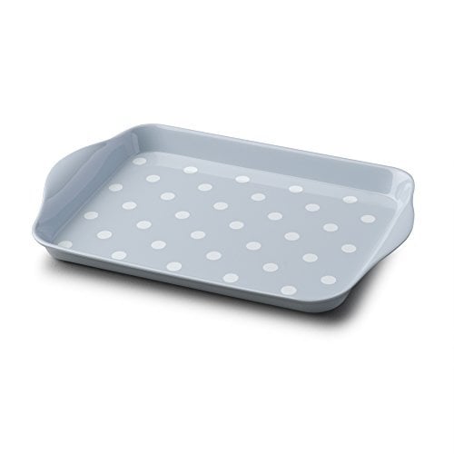 Zeal Mini Serving Tray, Dotty Design 18cm x 14cm Duck Egg Blue