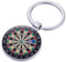 TROIKA DARTS – KR18-15/MA – Schlüsselanhänger – Dartscheibe, Dartpfeil – Emaille, Metallguss– matt – verchromt – mehrfarbig – TROIKA-Original