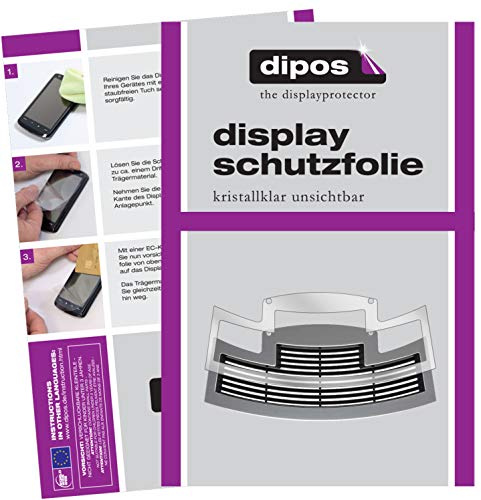 dipos 2x Displayschutzfolie klar für Jura E60 ab 2015 Tropfblech | Passt perfekt, Ultra-Dünn, kratzfest, blasenfrei, Case-Friendly, hüllenfreundlich, Fingerprint-kompatibel, selbstklebend