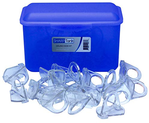 SHARP TANK Twist-Loop-Gitter-Clips – 40 Stück transparente O-Ring-Drehverschluss-Deckenhaken für abgehängte Decken
