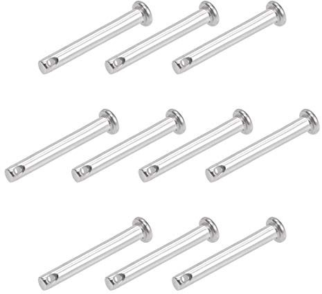 sourcing map 10 Stück Gabelkopfstifte Gelenkstift Einloch Flachekopf 4mm x 30mm aus Edelstahl 304