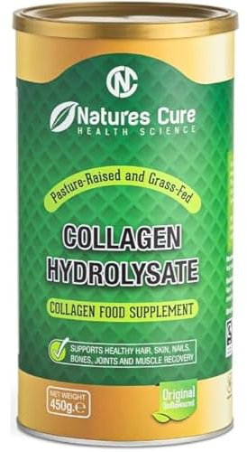 Premium Hydrolyzed Collagen Powder - Unflavored Halal Certified Supplement for Joint Health - 450g Can of Bovine Hides Collagen Peptides