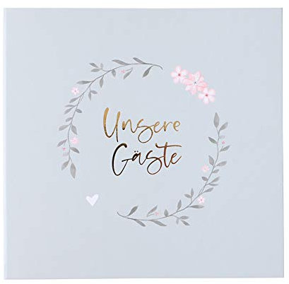 Odernichtoderdoch Hochzeits-Gästebuch grau Unsere Gäste mit Stickerbögen - 25,0 x 27,0 cm - 160 Seiten