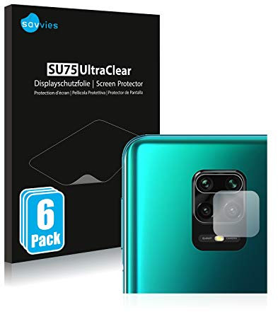 savvies (6 Pezzi Pellicola Protettiva per Xiaomi Redmi Note 9 Pro Max (SOLO Fotocamera) Protezione Schermo Trasparente