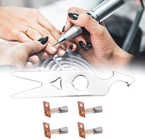 2 Pairs Carbon Brush Wrench Set Nail Drill Handpiece Accessory Replacement Part for Home Nail Salon