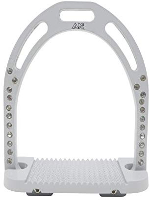AK Aluminium-Steigbügel mit Strasssteinen, leicht, 12 cm, Titan (Hellgrau)
