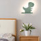 ACMHNC LED Kinder Wandleuchte Grün Dinosaurier Kinderzimmer Wandleuchte, 13W Cartoon Wandlampen Innen Für Junge Mädchen Schlafzimmer Innenbeleuchtung, Warmes Licht 3000K, Metallregal