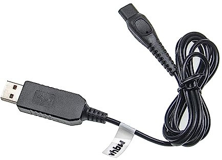 vhbw USB-Ladekabel kompatibel mit Philips Hairclipper HP6401, HP6403, HP6408, HP6482, HP6491 Rasierer - Netzkabel, 100 cm, Schwarz