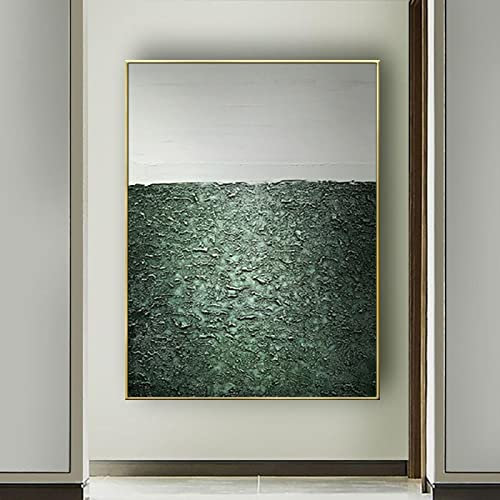 Zeitgenössische Kunst Home Wanddekoration Leinwand Kunst Abstrakt grün, grau, Leinwand Ölgemälde Wandbild Für Wohnwand 40x90cm (16x35in) Mit Rahmen
