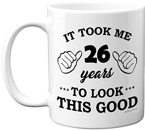 Stuff4 26th Birthday Gifts for Women and Men, Birthday Mug for 26 Year Old | 11oz Ceramic Dishwasher Safe, His or Her Special Day, Made in The UK