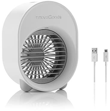 MODEZVOUS Climatiseur Portable Ultrason Refroidisseur Ventilateur Mobile Humidificateur Purificateur Ventilateur pour Bureau Chambre USB