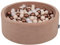 KiddyMoon Piscine À Balles pour Bébé Velours Rond 90X30cm/300 Balles 7Cm Fosses À Boules Jouet Enfant, Rose des Sables: Beige Pastel/Cuivre/Perle