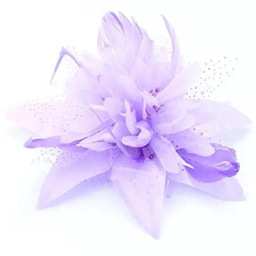 Topkids Accessories Fascinator Hair Fascinators Hair Fascinator Clip Wedding Hats Royal Ascot On Clear Comb Or Aliceband Suitable for Girls, Women, Ladies (Lilac)