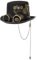 Damen Herren Steampunk Zylinder mit Brille Punk Halloween Party Kostüm Gothic Hut (61cm/24.02 inches, schwarz)