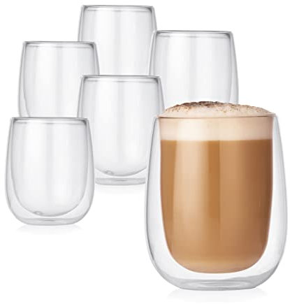 GOURMETmaxx Thermogläser Kaffee-Spezialitäten 6er-Set Cappuccino | Wärmeisolierend: für warme & kalte Getränke geeignet, ca. 250 ml Füllmenge | Einfaches Handling [Borosilikatglas]