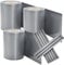 Juskys PVC Sichtschutzstreifen Doppelstabmatten Zaun 3er Set - 3 Rollen á 35m x 19cm - 90 Befestigungsclips - Zaunfolie Sichtschutz Windschutz - hellgrau