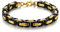 Bandmax Königskette Armband mit Schwarz und Vergoldet Königskette Armband Herren Byzantine Charmsarmband Fahrradkette Armreif Edelstahlarmband Schicker Herrenschmuck Armschmuck Länge 19CM