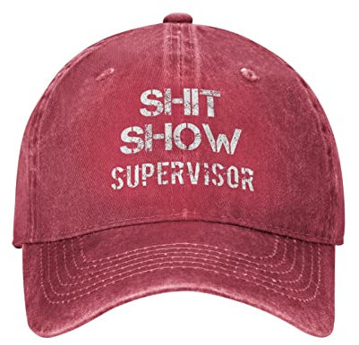 BUINGBFG Shit Show Supervisor Hut für Frauen Baseball Cap Vintage Caps, Rot 3, Einheitsgr��e
