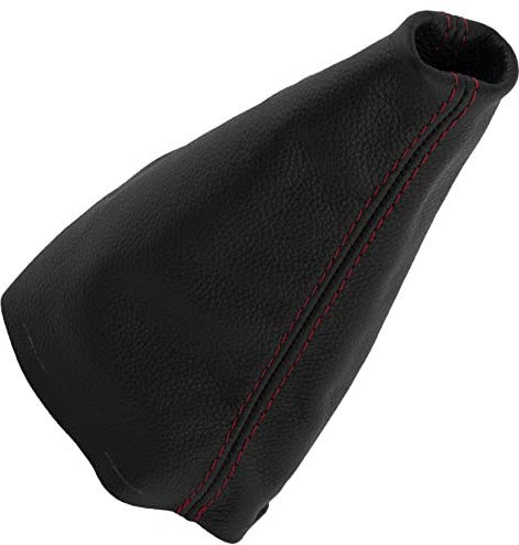 AERZETIX - C62987 - Funda para palanca de cambios en piel genuina - compatible con Citroen Xsara Picasso de 1999 a 2010 - color: negro con costuras rojas - para caja de cambios manual