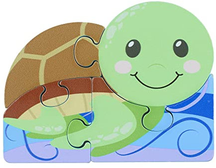Turtle Mini Wooden Puzzles - My First Puzzles, Jigsaw Puzzle Games with Sea life Animal - Educational Toys For 1 Year Old + Toddler, Montessori Early Development & Activity Toys by Orange Tree Toys