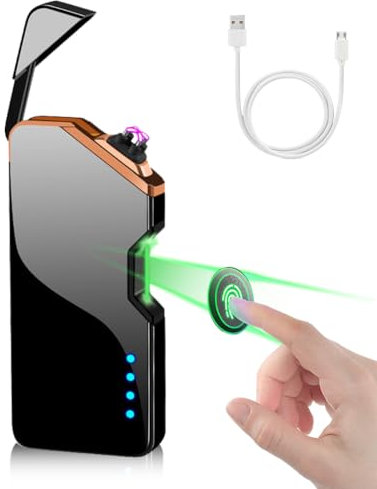 Gohytal Briquet Électrique pour Homme, Cadeau de fête des pères, Briquet Electrique Rechargeable USB, Coupe-Vent et Portable pour l'extérieur, Cadeaux Anniversaire Papa