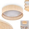 LED Deckenleuchte Wynona, dimmbare Deckenlampe aus Rattan/Kunststoff in Natur/Weiß, über herkömmlichen Lichtschalter dimmbar, Leuchte im skandinavischen Design, LED 24 Watt, 3000 Kelvin, 3100 Lumen