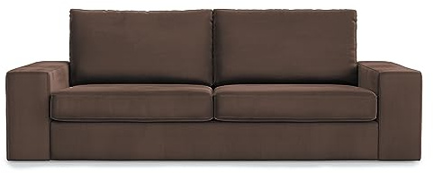 MASTERS OF COVERS Ersatzbezug Kompatibel mit Kivik 3 Sitzer Sofa, Sofabezug, 3er Bezug, Loveseat Bezug, 228 x 95 x 83 cm (Schokoladenbraun, Samt)