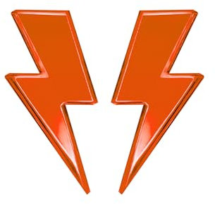 Pendientes Rayo Mujer de Acero y Metacrilato Efecto Espejo (Naranja)