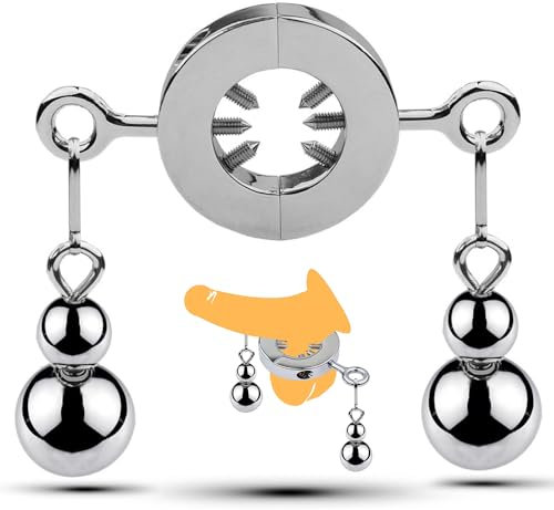 Seckoe Hodenringe mit Spikes Edelstahl Ballstretcher Cockringe Sex Spielzeug für Paare Extrem Penis Ring Hodenpresse Hodenstrecker Hodengewicht Magnetic Balls (25mm – ohne Kugel)