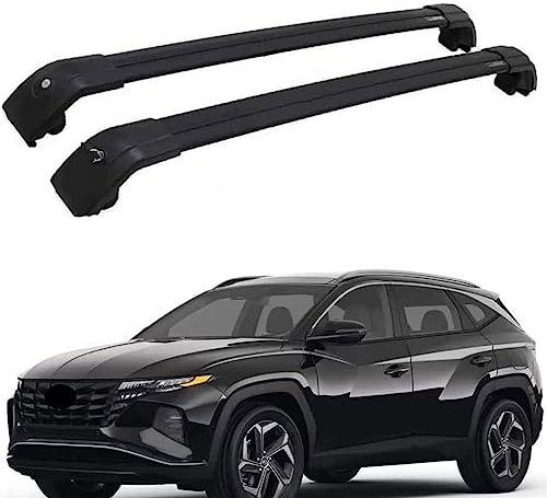 LAFENI 2 Stücke Auto Aluminium Dachträger für Hyundai Tucson 2022 2023, Querträger Relingträger Dachboxen Dachgepäckträger Camping Transport Zubehör