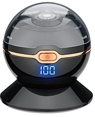 ABHI Elektrorasierer Rasierapparat Kabellos mit Magnetisch 3D Präzisionstrimmer Sphärischem Design LED Anzeige Rasierer Herren Elektrisch Nass und Trockenrasierer Type C - Schwarz