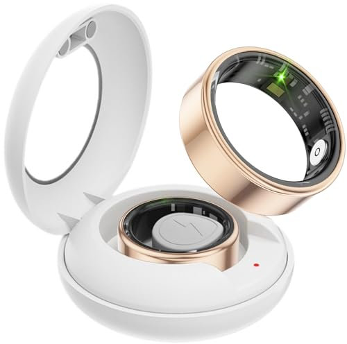 Smart Ring Fitnesstracker Schrittzähler 5ATM Wasserdicht Smartring Fitness Ring Tracker Smartringe Herren Damen Schlaf Ring Pulsmesser Smart Ring Android iOS Sport Ringe Schlaf Tracker