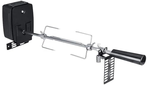 OUBUBY Tournebroche pour barbecue, support de broche électrique, tournebroche avec moteur en acier inoxydable, 106 cm, 0,2 W, charge maximale : 7 kg, convient pour les barbecues d'une longueur