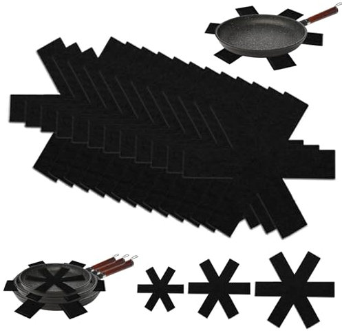 12 Pièces Protege Poele Protection Poele et Casserole Protege Casserole et Poele Dessous de Plats Protections de Casseroles Anti-Rayures 4 Tailles (26/35/38Cm) Gris (Noir)