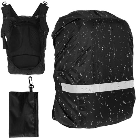 Aeaocvo Regenschutz Rucksack 18-30 L, wasserdichte Tragbar Regenschutz Rucksäcke mit Reflexstreifen für Erwachsene Kinder, Regenschutz Rucksack für Wandern, Camping, Reisen, Radfahren