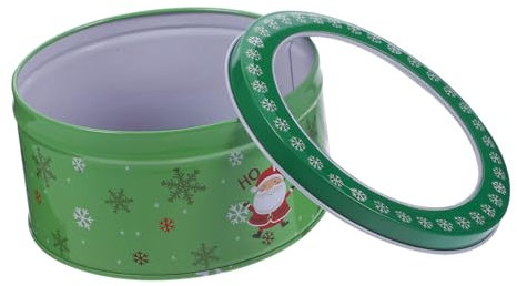 CIYODO Santa's Candy Treat Box Christmas Cookie Tin Decorative Christmas Goodies Party Favor Bag Compact Storage